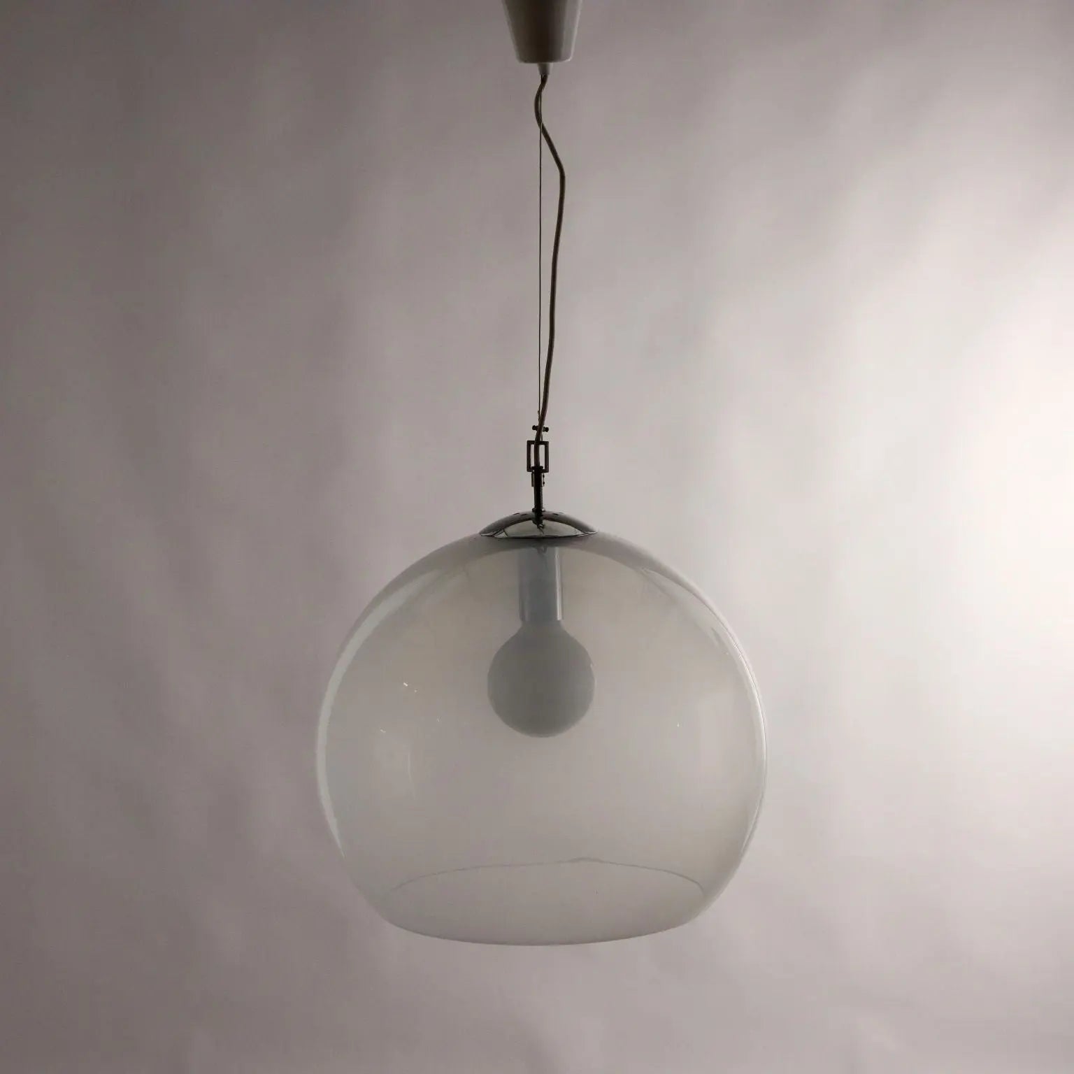 Vintage Ceiling Lamp Glass Metal Italy 1970s | Modernism | Lighting