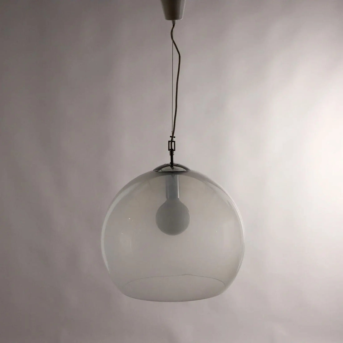 Vintage Ceiling Lamp Glass Metal Italy 1970s | Modernism | Lighting