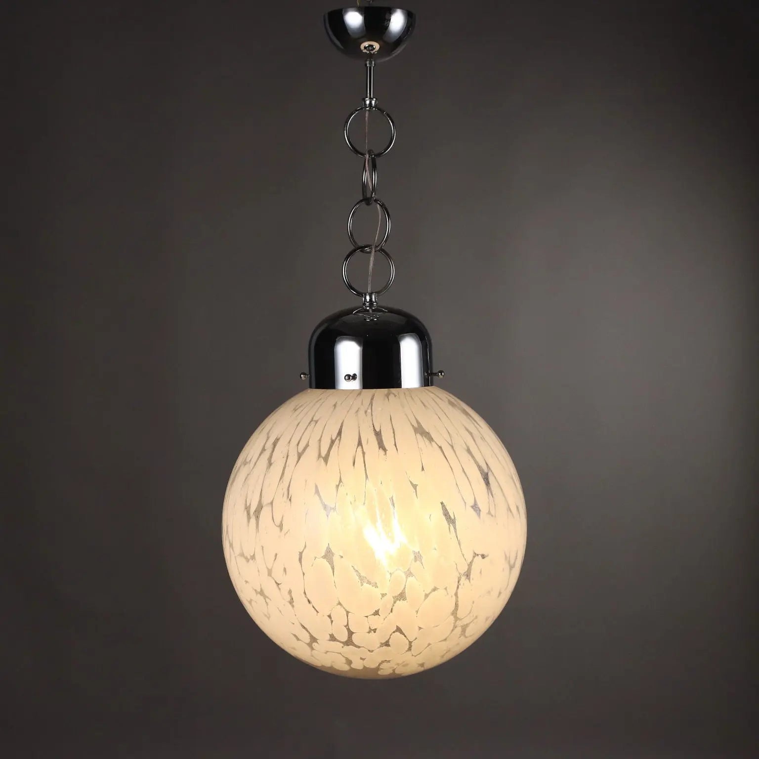Vintage Ceiling Lamp Metal Blown Glass Italy 1960s-1970s | Modernism | Lighting