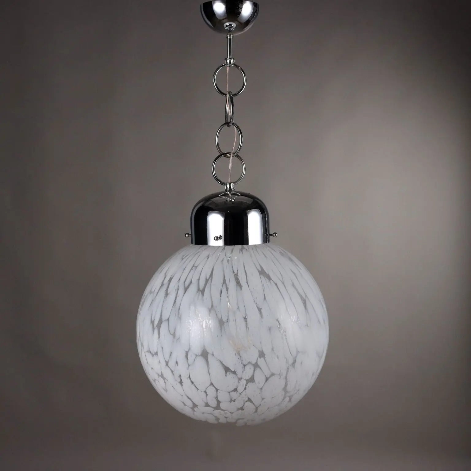 Vintage Ceiling Lamp Metal Blown Glass Italy 1960s-1970s | Modernism | Lighting