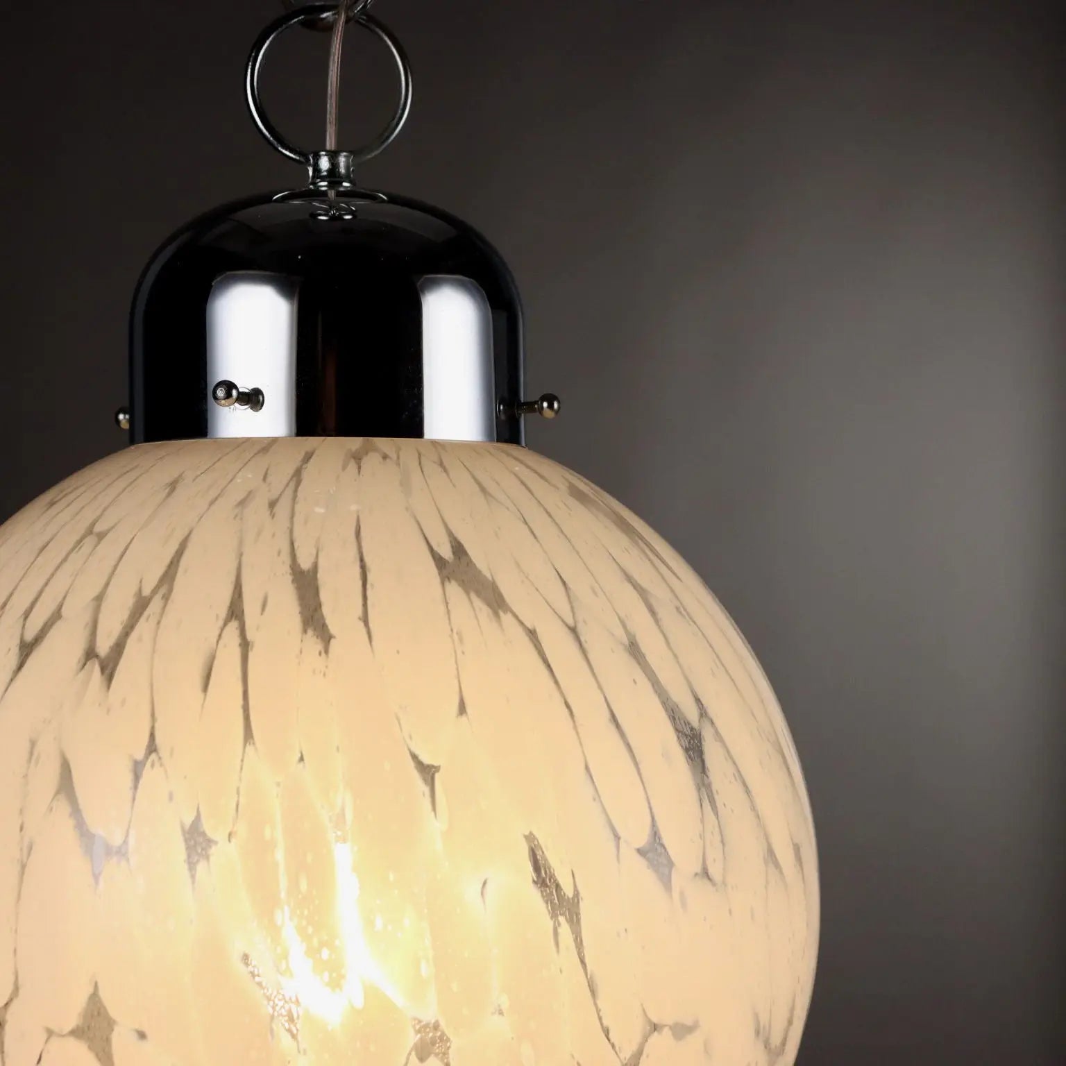Vintage Ceiling Lamp Metal Blown Glass Italy 1960s-1970s | Modernism | Lighting