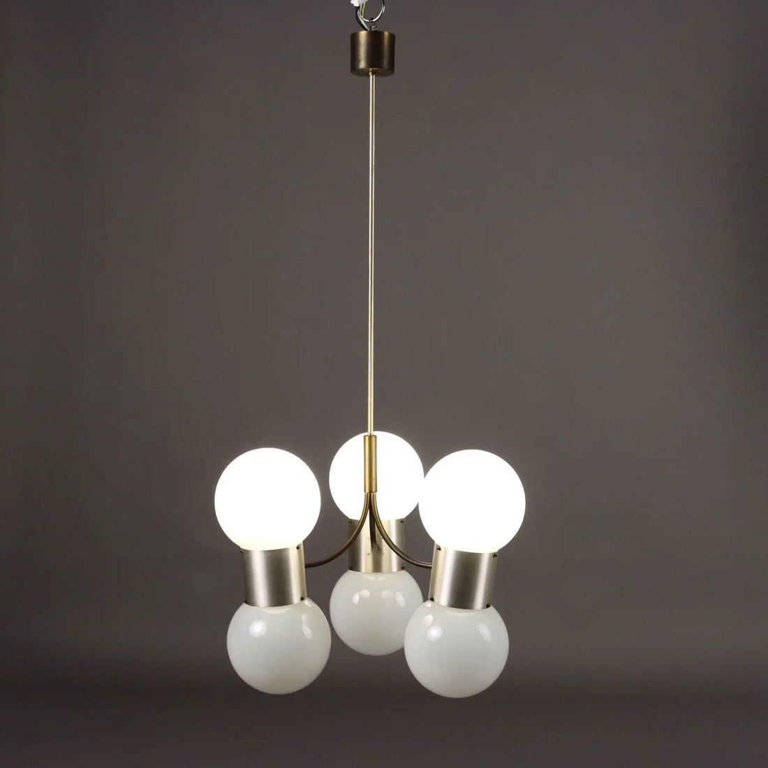 Vintage Ceiling Lamp Aluminium Glass Italy 1970s | Modernism | Lighting