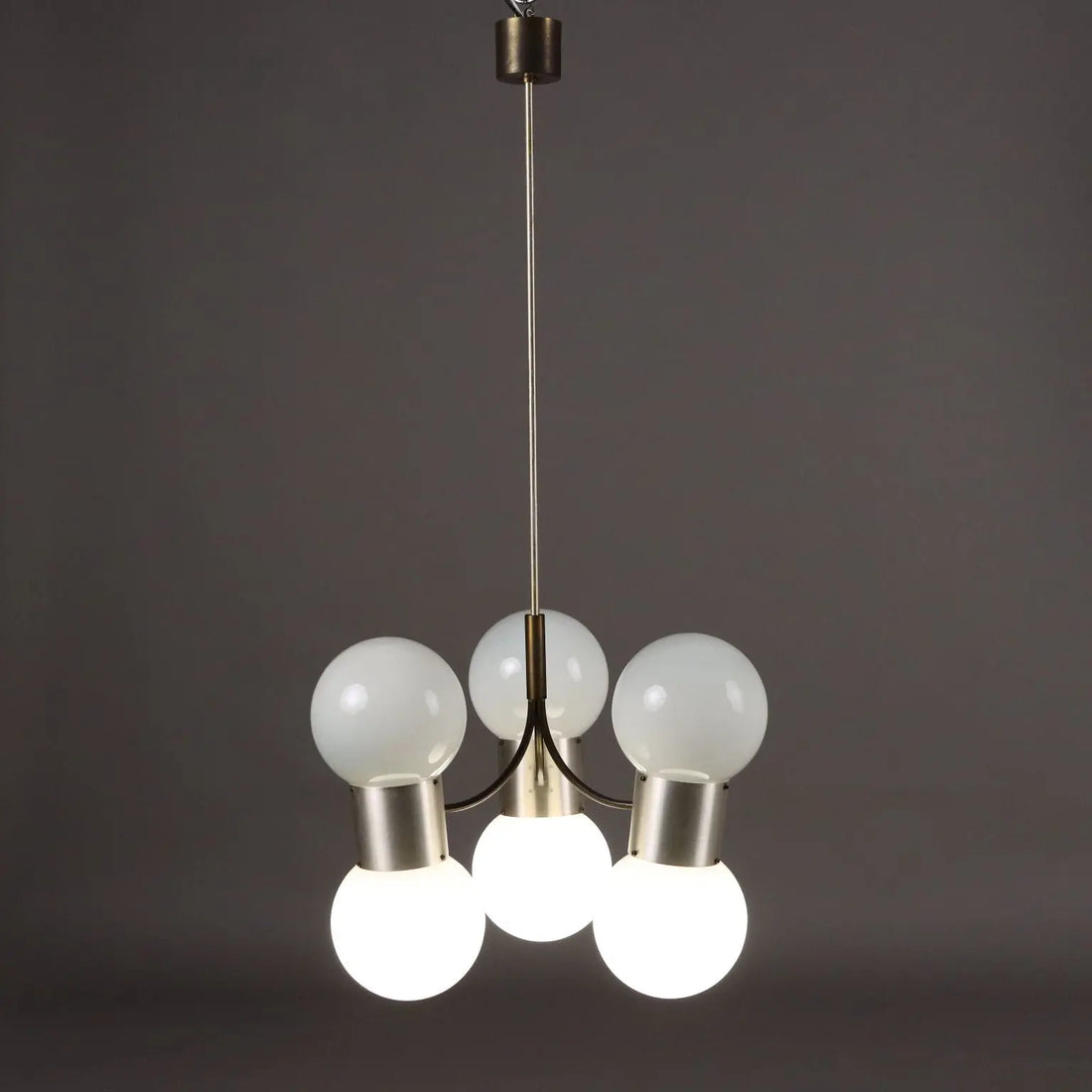 Vintage Ceiling Lamp Aluminium Glass Italy 1970s | Modernism | Lighting