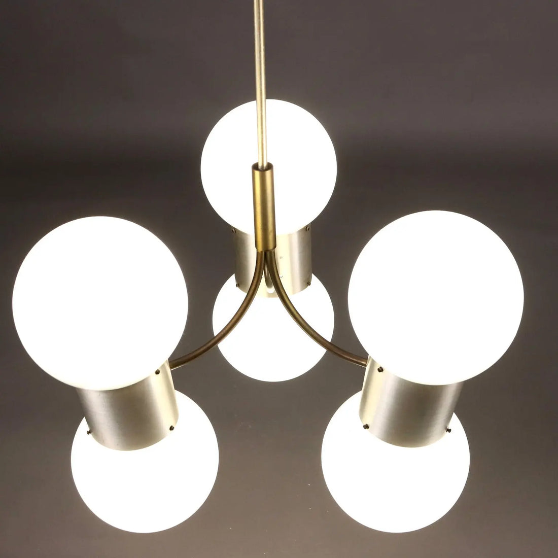Vintage Ceiling Lamp Aluminium Glass Italy 1970s | Modernism | Lighting