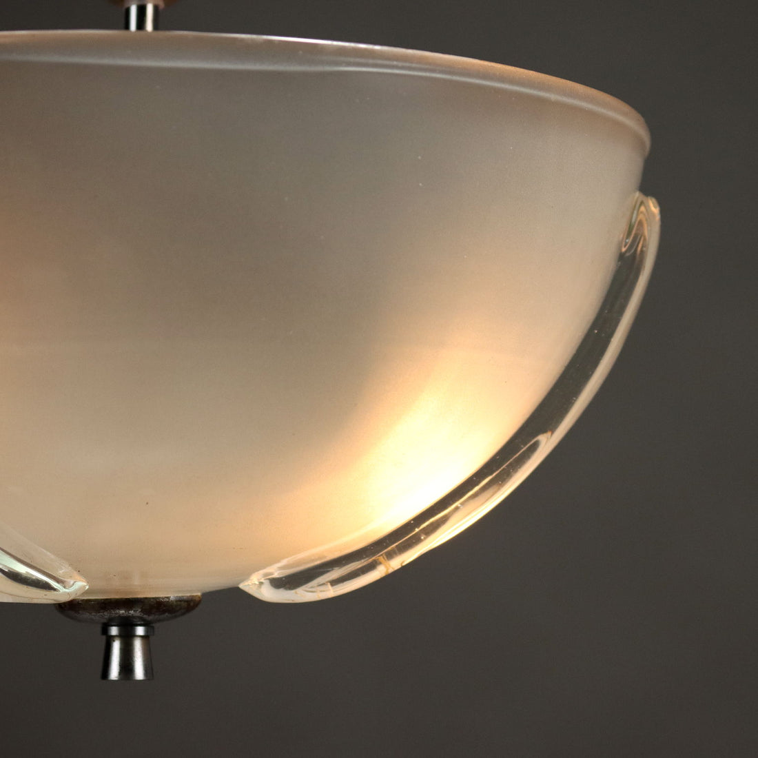 Vintage Ceiling Lamp Chromed Metal Glass Italy 1960s | Modernism  Lighting