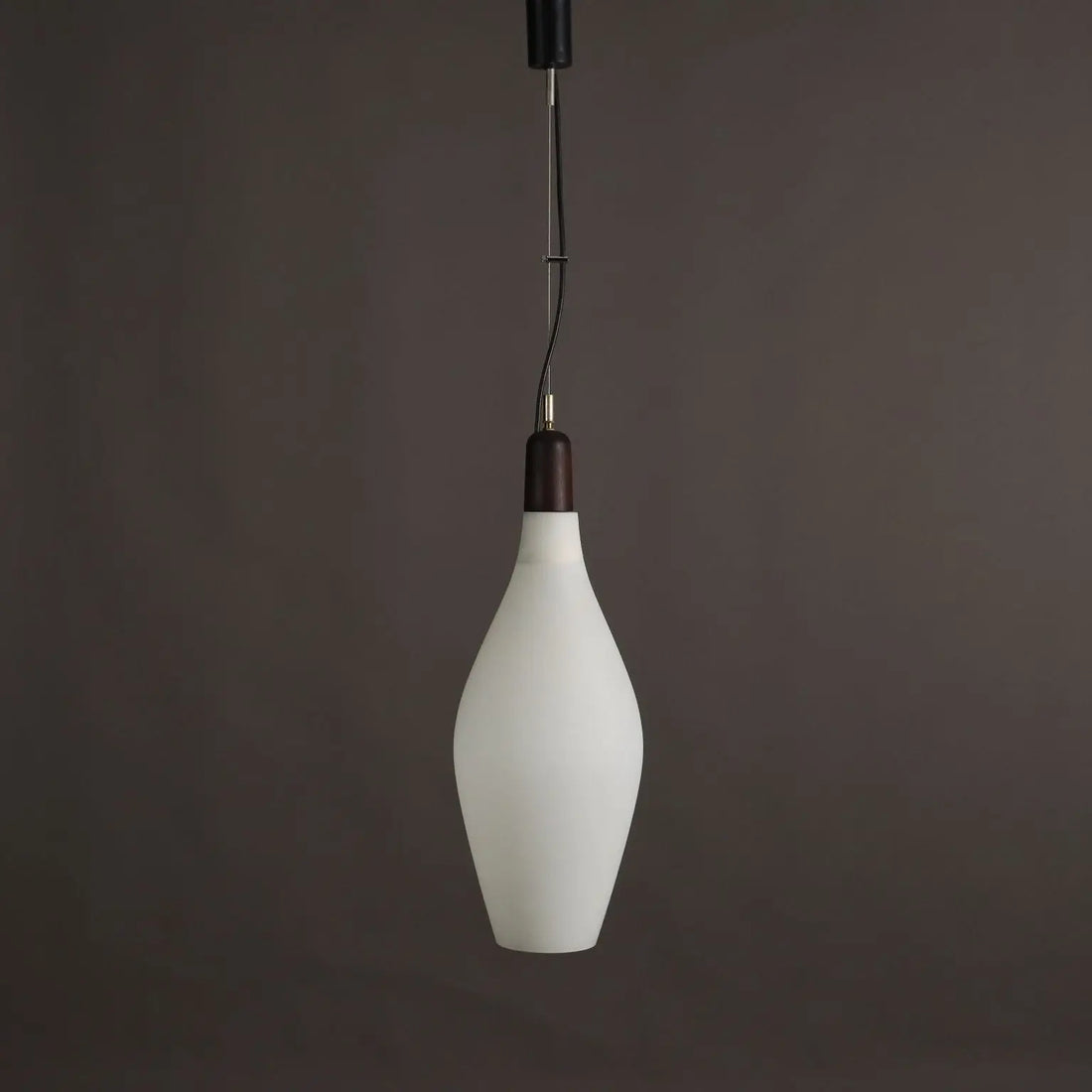 Vintage Ceiling Lamp Opaline Glass Teak Italy 1960s | Modernism | Lighting