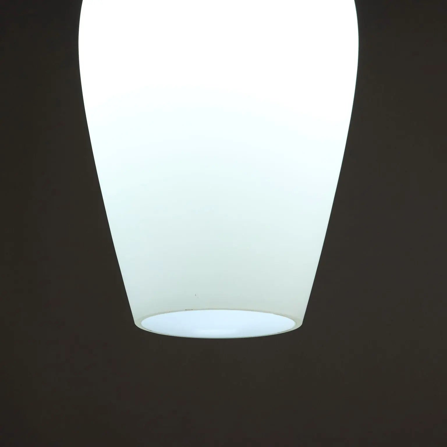Vintage Ceiling Lamp Opaline Glass Teak Italy 1960s | Modernism | Lighting