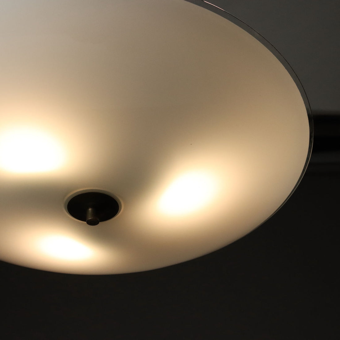 Vintage Chandelier Brass Glass Italy 1950s Original | Modernism  Lighting