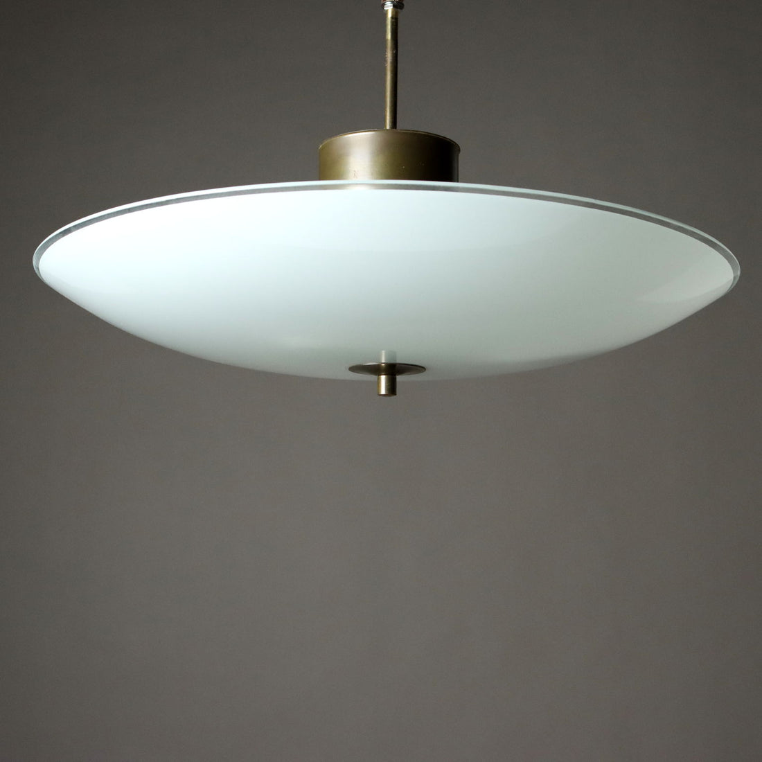 Vintage Chandelier Brass Glass Italy 1950s Original | Modernism  Lighting