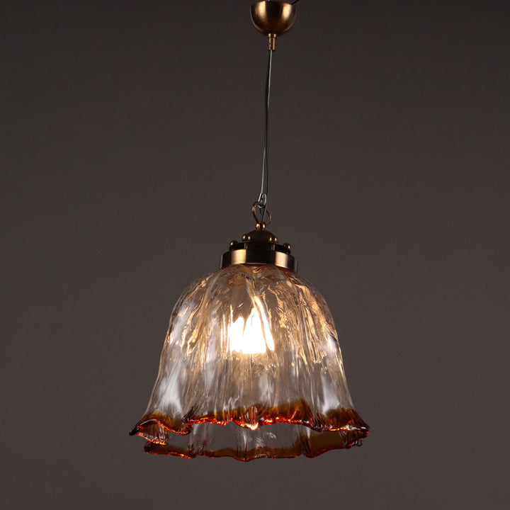 Vintage Ceiling Lamp Brass Glass Italy 1980s | Modernism  Lighting
