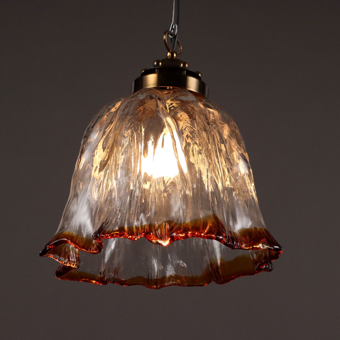 Vintage Ceiling Lamp Brass Glass Italy 1980s | Modernism  Lighting