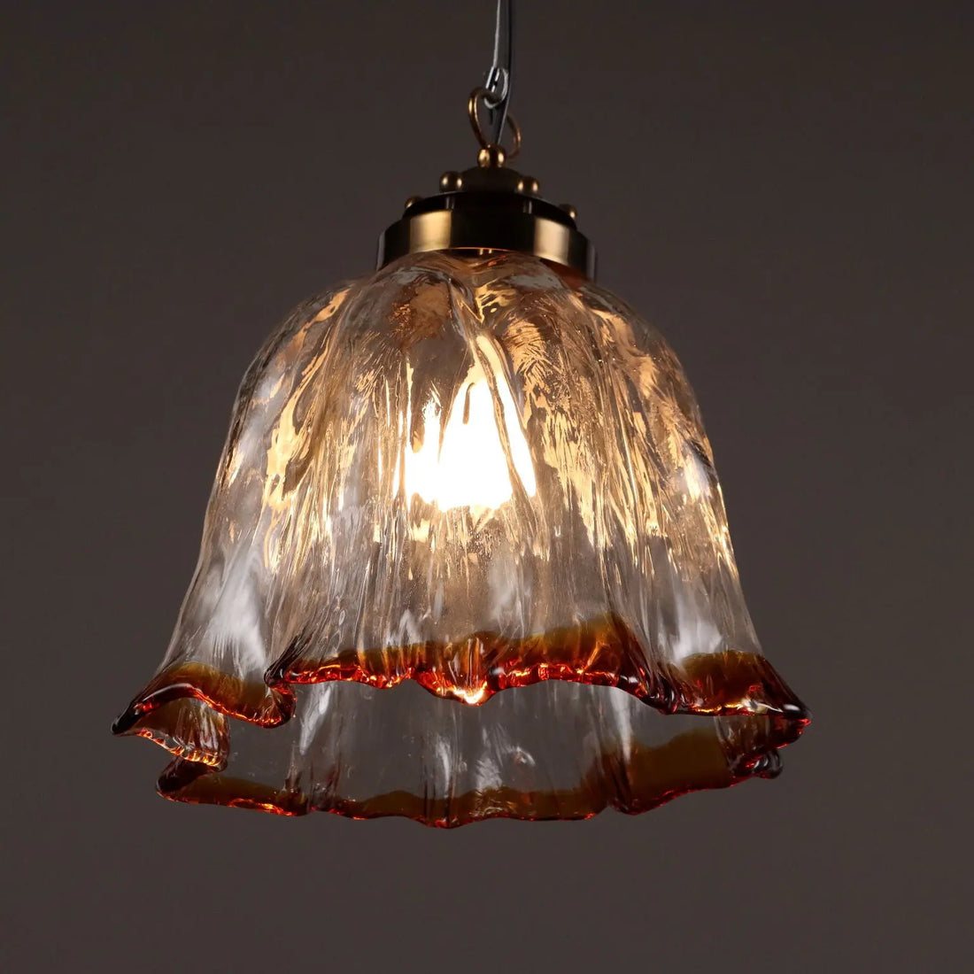 Vintage Ceiling Lamp Brass Glass Italy 1980s | Modernism | Lighting