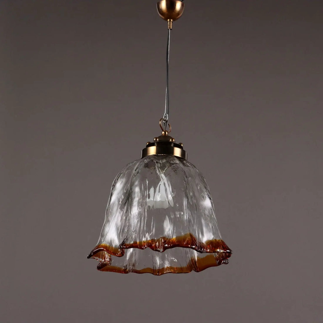 Vintage Ceiling Lamp Brass Glass Italy 1980s | Modernism | Lighting
