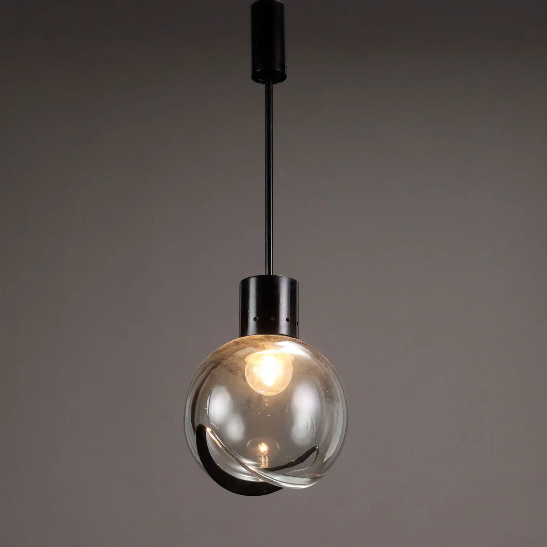 Vintage Ceiling Lamp Aluminium Glass Italy 1960s | Modernism | Lighting