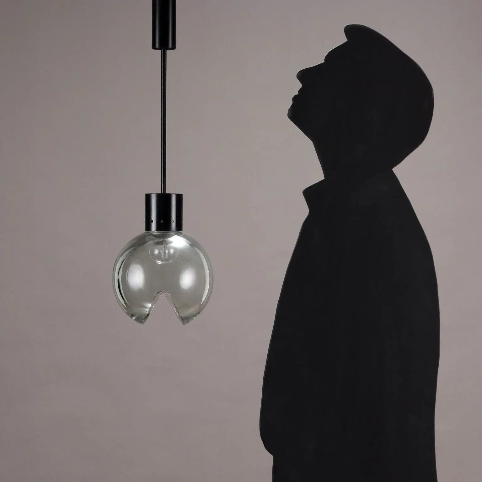 Vintage Ceiling Lamp Aluminium Glass Italy 1960s | Modernism | Lighting
