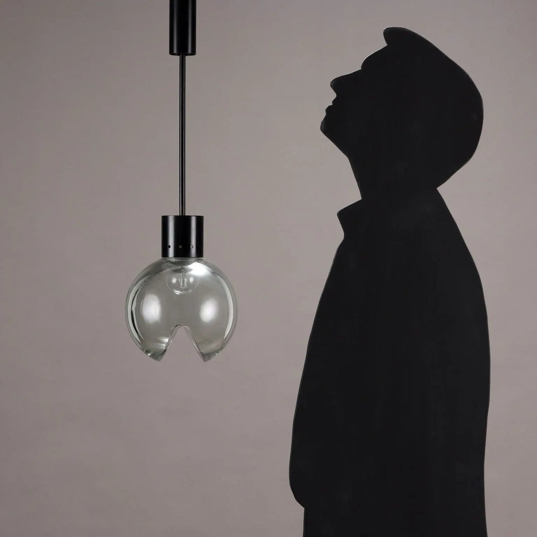 Vintage Ceiling Lamp Aluminium Glass Italy 1960s | Modernism | Lighting