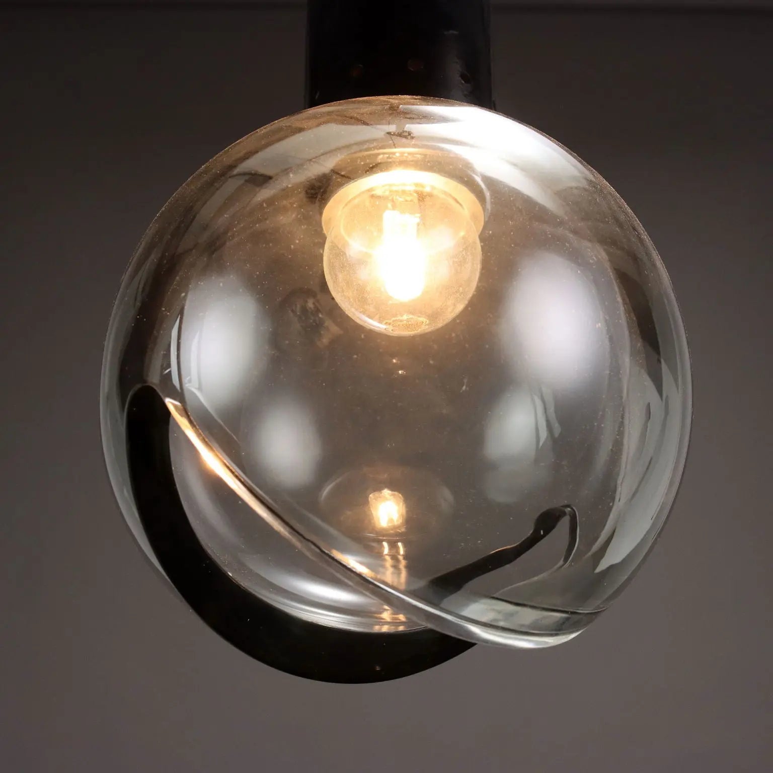 Vintage Ceiling Lamp Aluminium Glass Italy 1960s | Modernism | Lighting