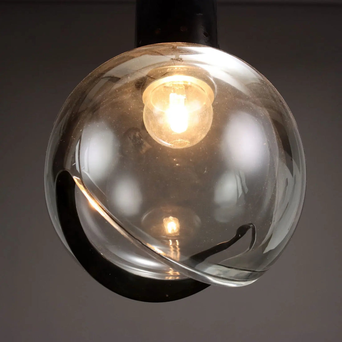 Vintage Ceiling Lamp Aluminium Glass Italy 1960s | Modernism | Lighting