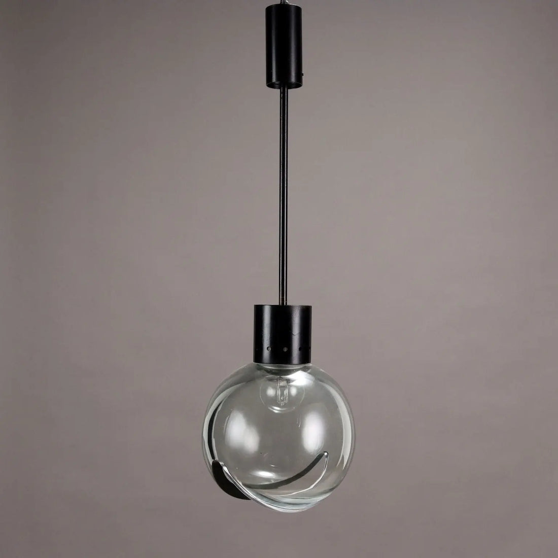Vintage Ceiling Lamp Aluminium Glass Italy 1960s | Modernism | Lighting