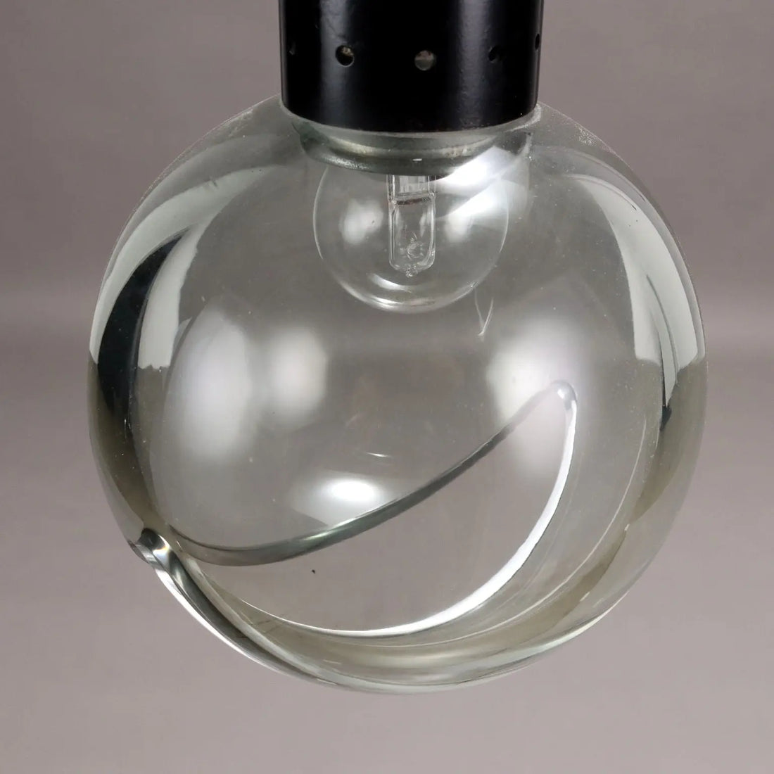 Vintage Ceiling Lamp Aluminium Glass Italy 1960s | Modernism | Lighting