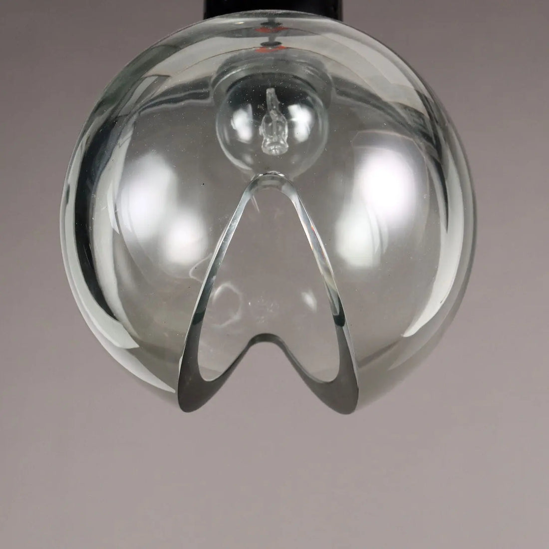 Vintage Ceiling Lamp Aluminium Glass Italy 1960s | Modernism | Lighting