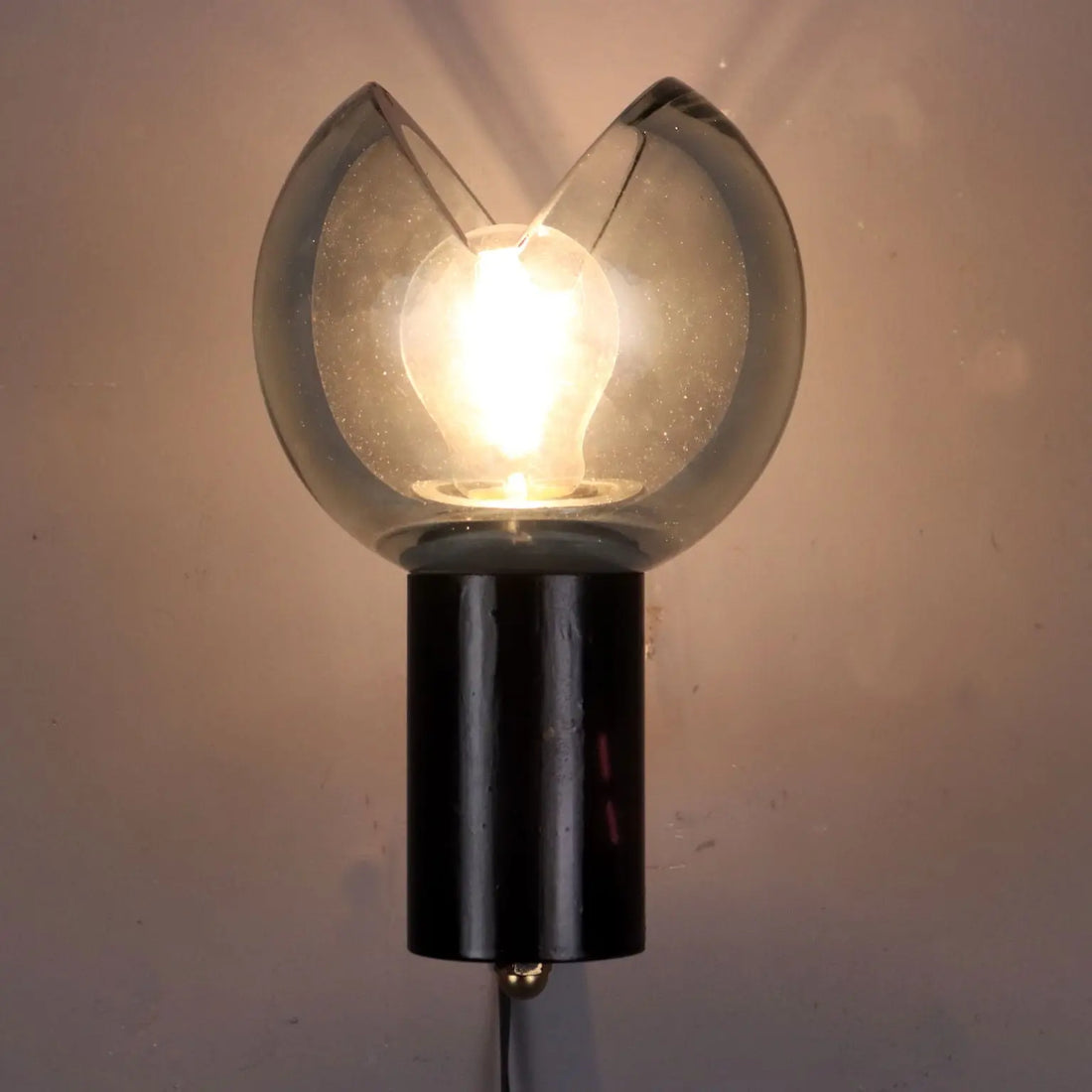 Vintage Wall Lamp Glass Aluminium Italy 1960s | Modernism | Lighting