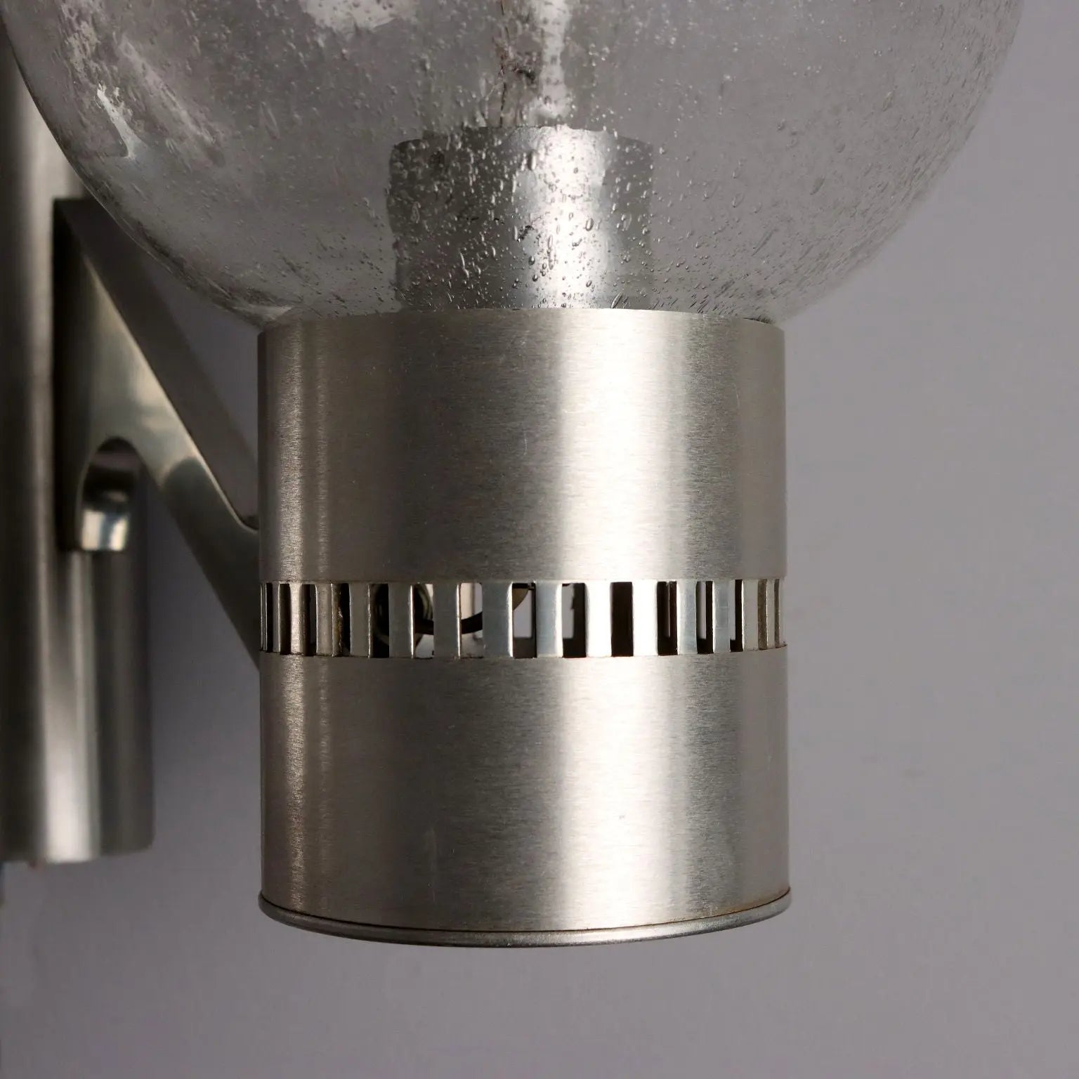 Vintage Wall Lamp Aluminium Glass Design Made in Italy 1960s | Modernism | Lighting