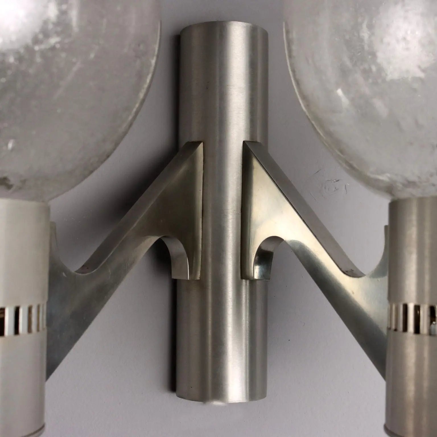 Vintage Wall Lamp Aluminium Glass Design Made in Italy 1960s | Modernism | Lighting