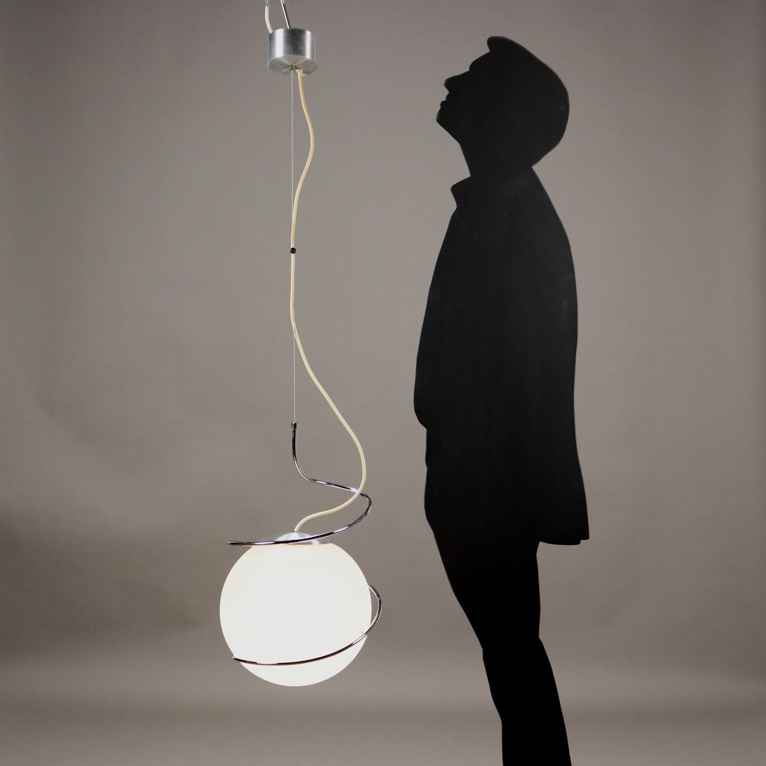 Vintage Chandelier Aluminium Metal Italy 1970s-1980s | Modernism  Lighting