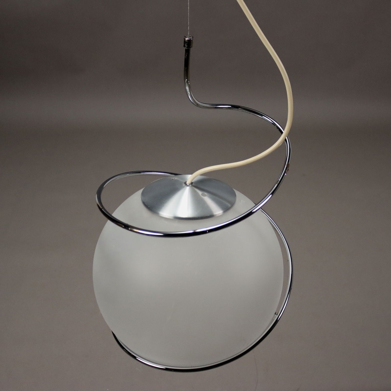 Vintage Chandelier Aluminium Metal Italy 1970s-1980s | Modernism  Lighting