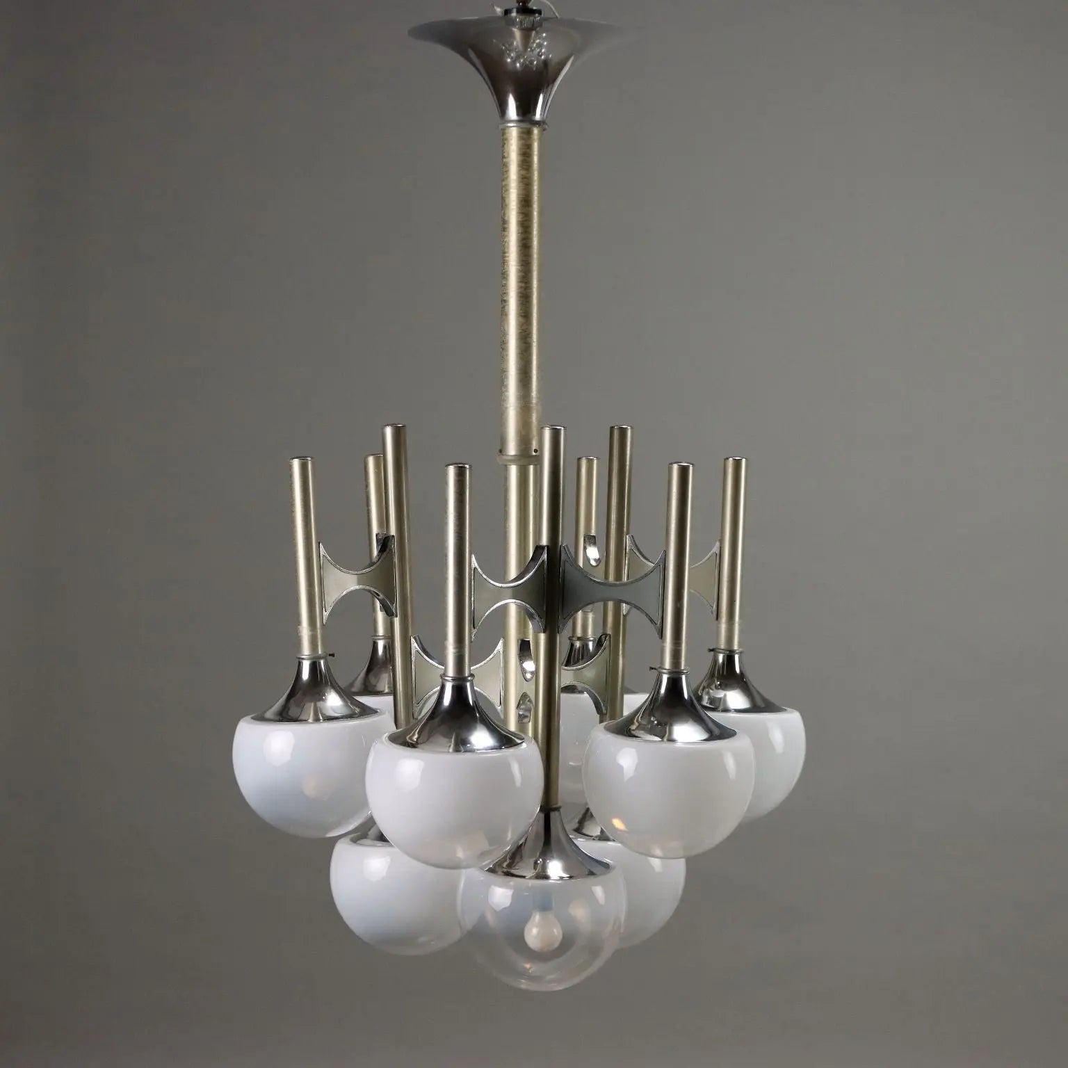 Vintage Lamp Lacquered Steel Glass Spheres Italy 1960s-1970s | Modernism | Lighting
