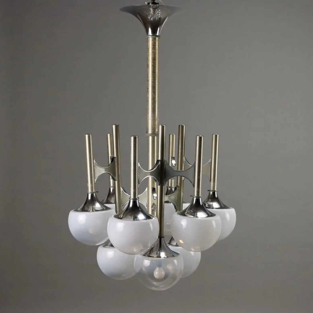 Vintage Lamp Lacquered Steel Glass Spheres Italy 1960s-1970s | Modernism | Lighting