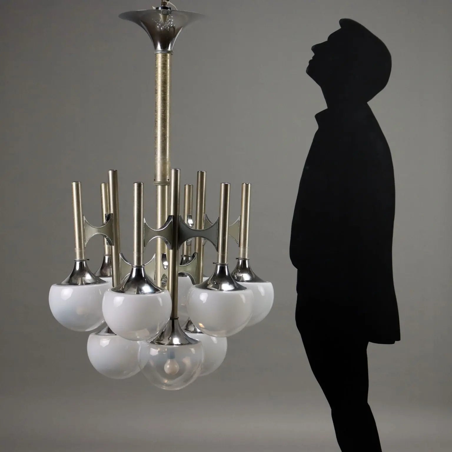 Vintage Lamp Lacquered Steel Glass Spheres Italy 1960s-1970s | Modernism | Lighting