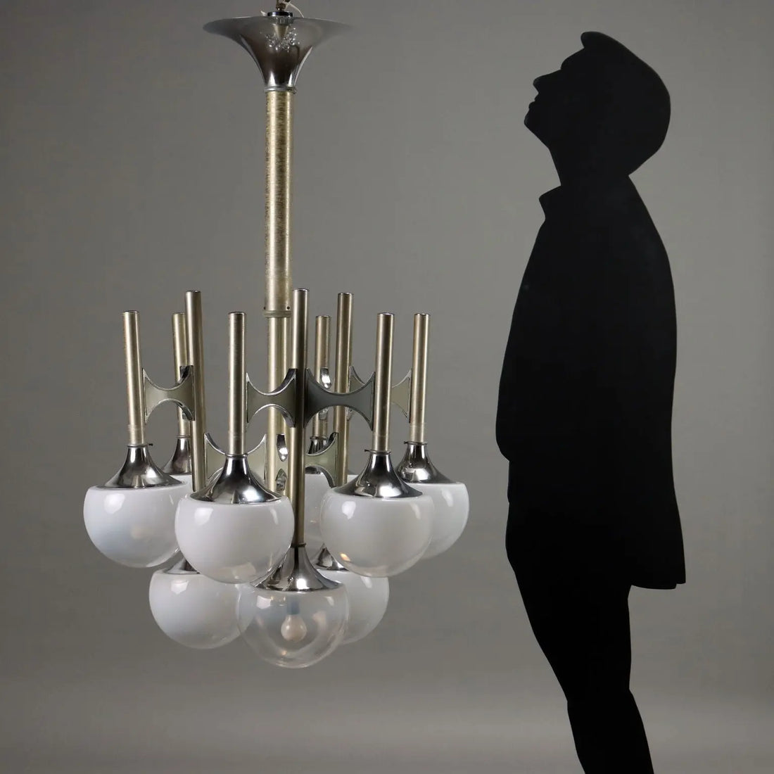 Vintage Lamp Lacquered Steel Glass Spheres Italy 1960s-1970s | Modernism | Lighting