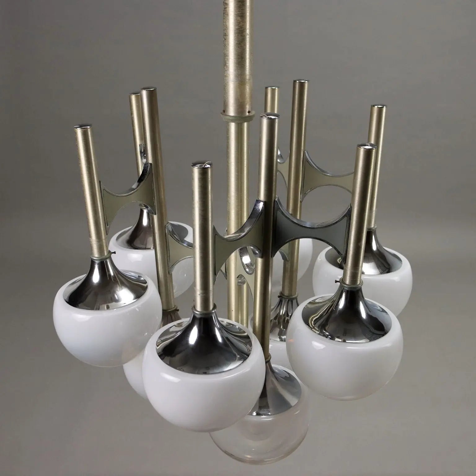 Vintage Lamp Lacquered Steel Glass Spheres Italy 1960s-1970s | Modernism | Lighting