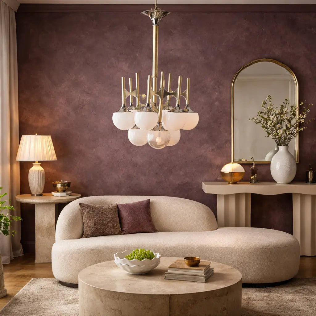 Vintage Lamp Lacquered Steel Glass Spheres Italy 1960s-1970s | Modernism | Lighting