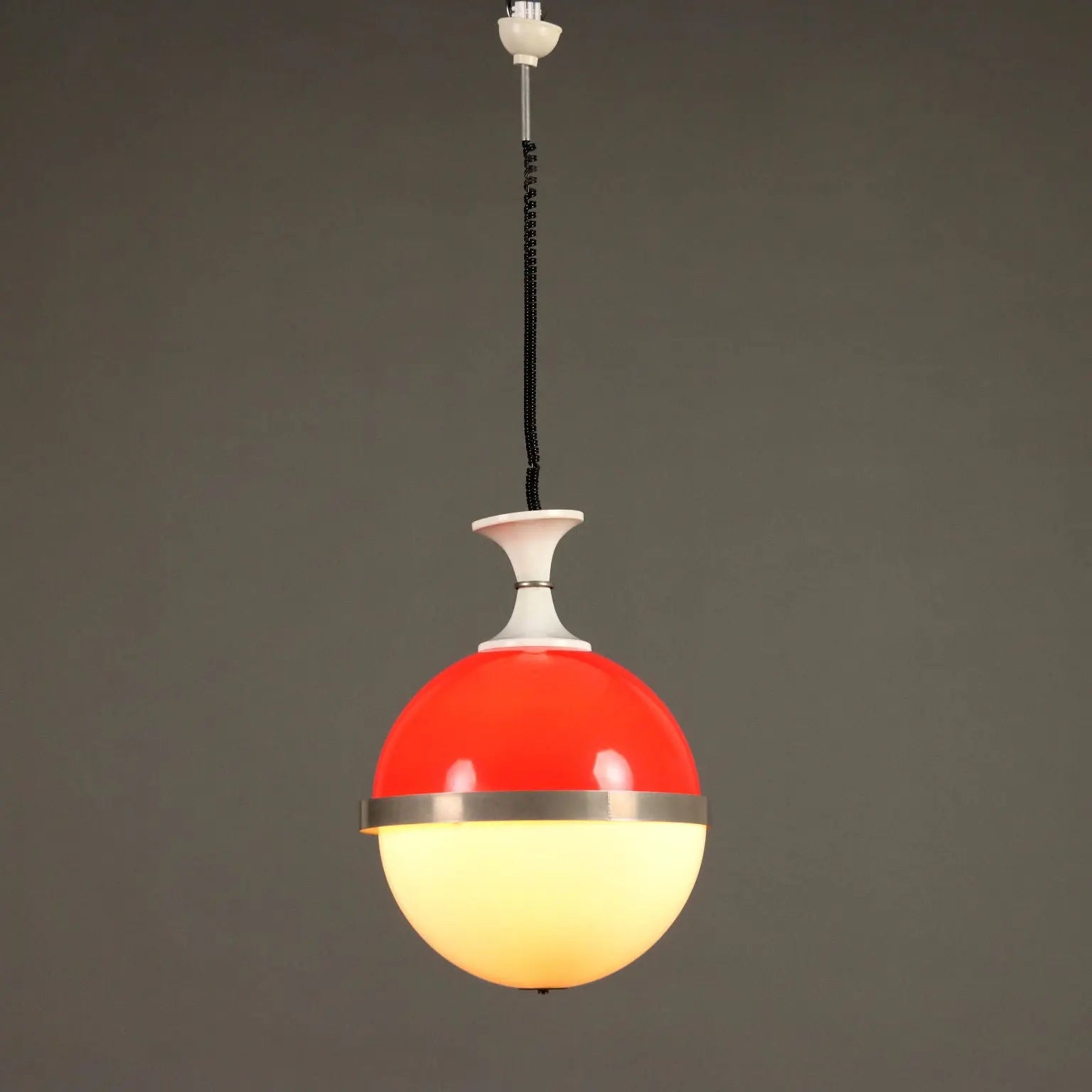 Vintage Two-Tone Chandelier Aluminium Plastic Italy 1970s | Modernism | Lighting