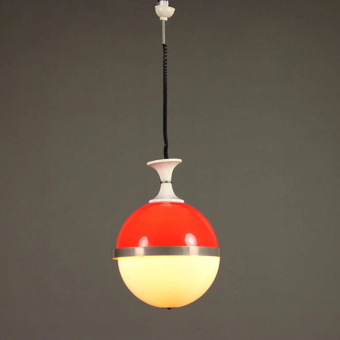 Vintage Two-Tone Chandelier Aluminium Plastic Italy 1970s | Modernism | Lighting