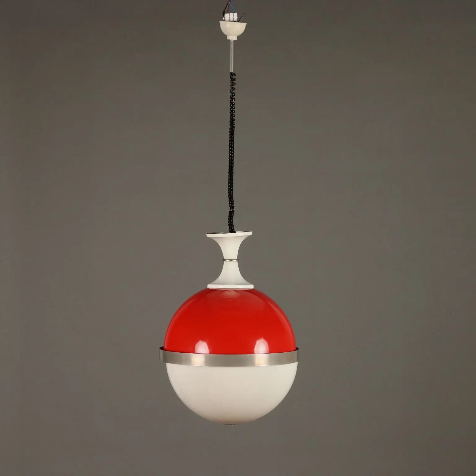 Vintage Two-Tone Chandelier Aluminium Plastic Italy 1970s | Modernism | Lighting
