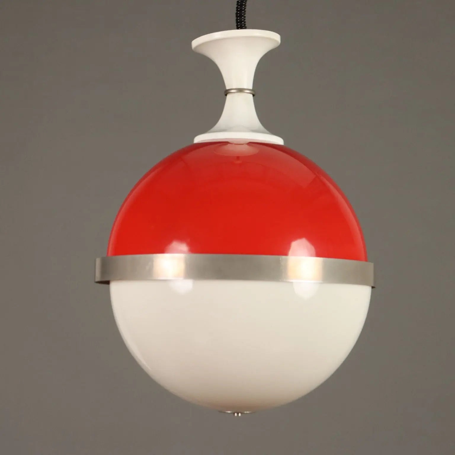 Vintage Two-Tone Chandelier Aluminium Plastic Italy 1970s | Modernism | Lighting