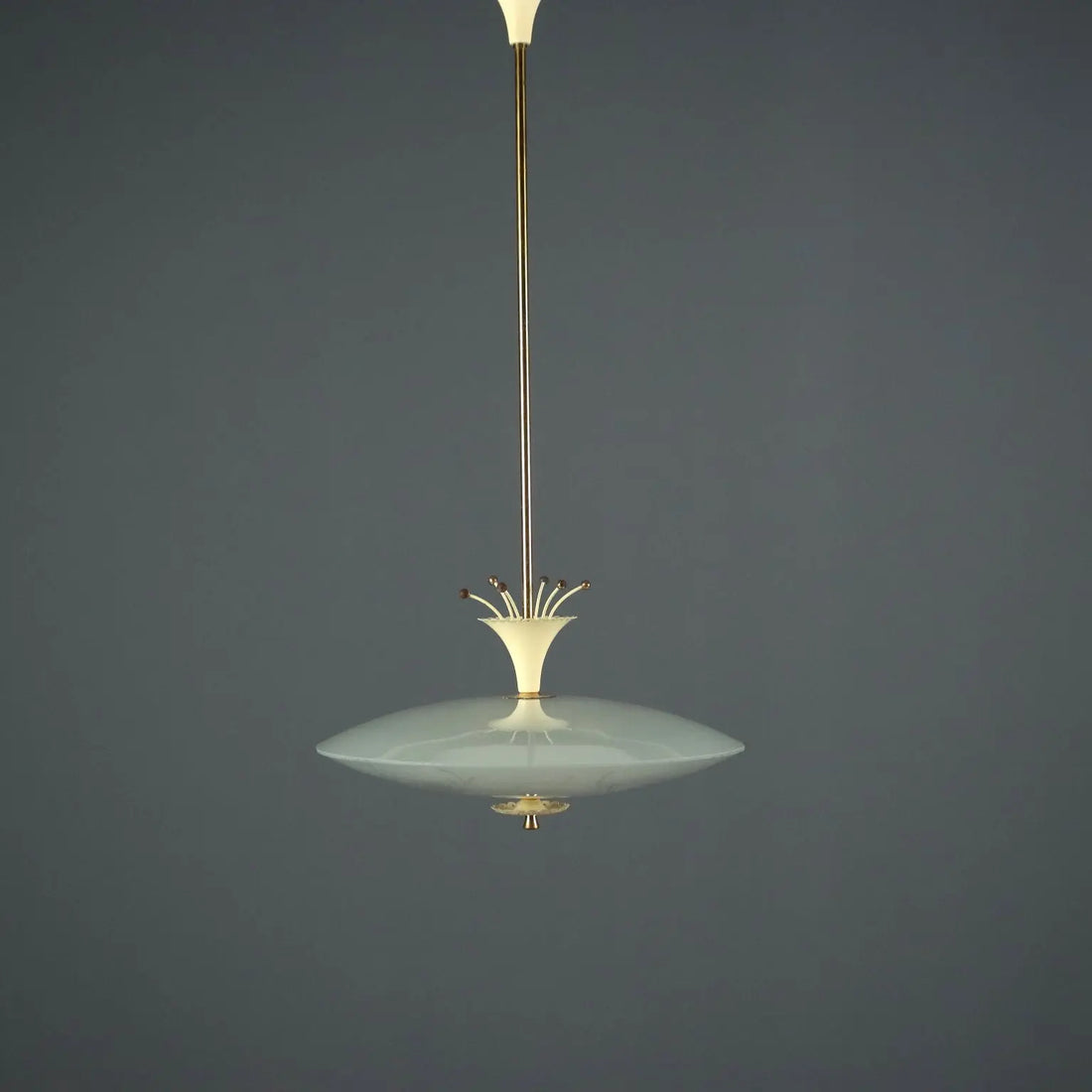 Vintage Ceiling Lamp Design Glass Aluminium Italy 1950s | Modernism | Lighting