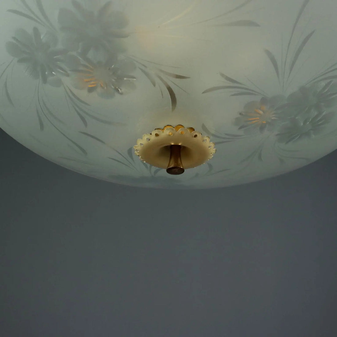 Vintage Ceiling Lamp Design Glass Aluminium Italy 1950s | Modernism | Lighting