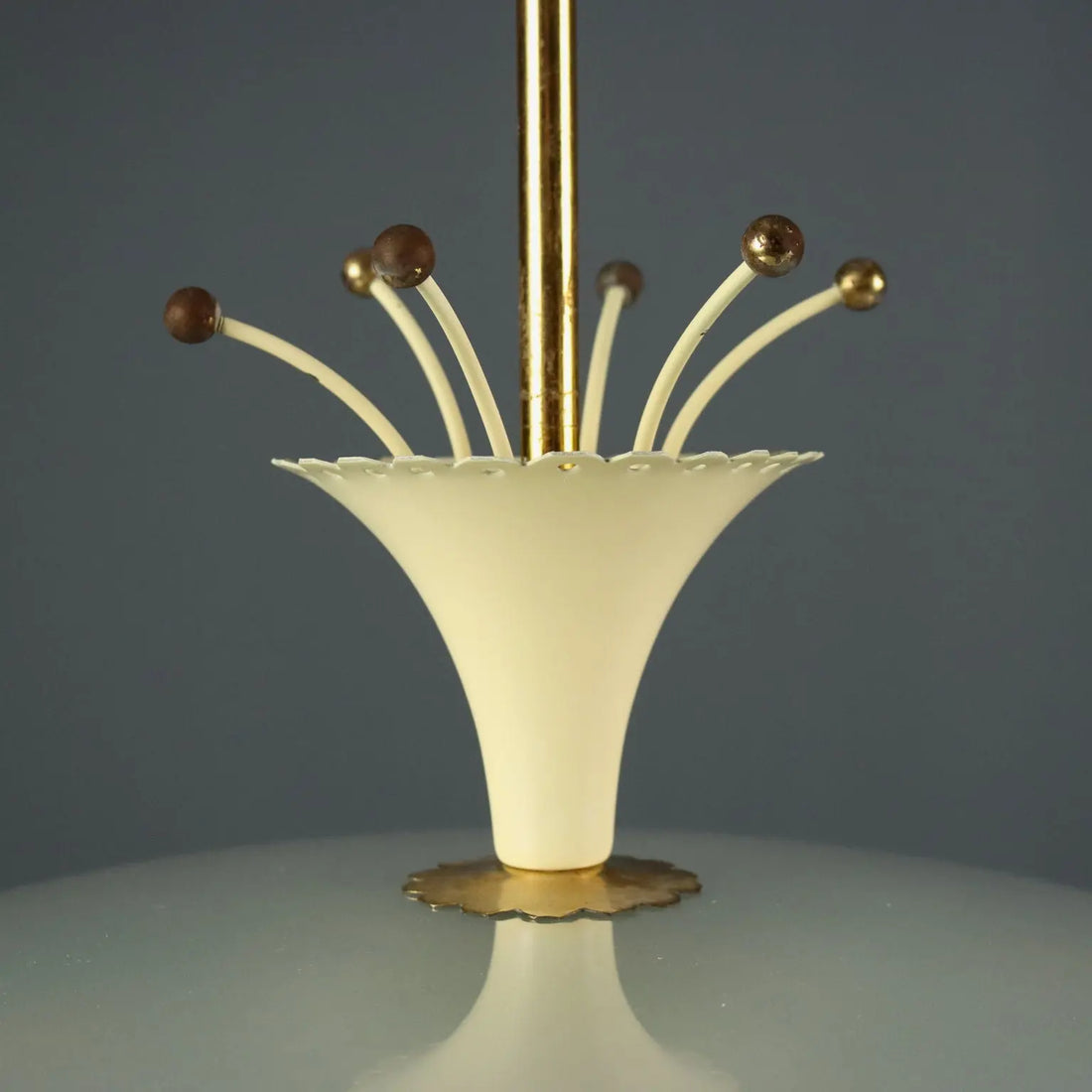 Vintage Ceiling Lamp Design Glass Aluminium Italy 1950s | Modernism | Lighting