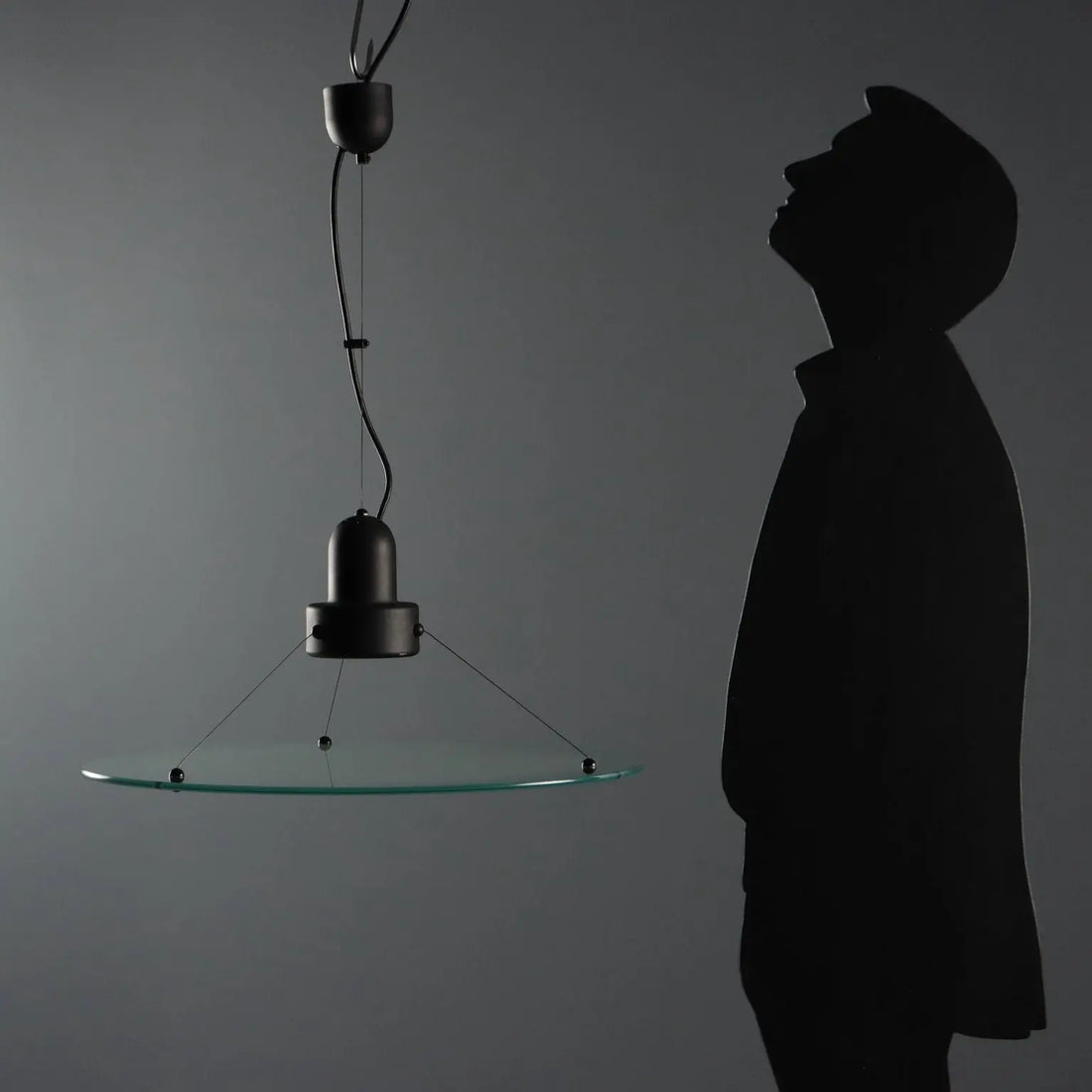 Vintage Ceiling Lamp Glass Enamelled Metal Design Italy 1980s | Modernism | Lighting