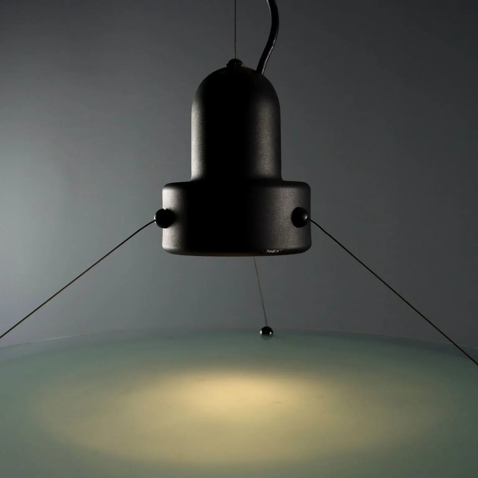 Vintage Ceiling Lamp Glass Enamelled Metal Design Italy 1980s | Modernism | Lighting