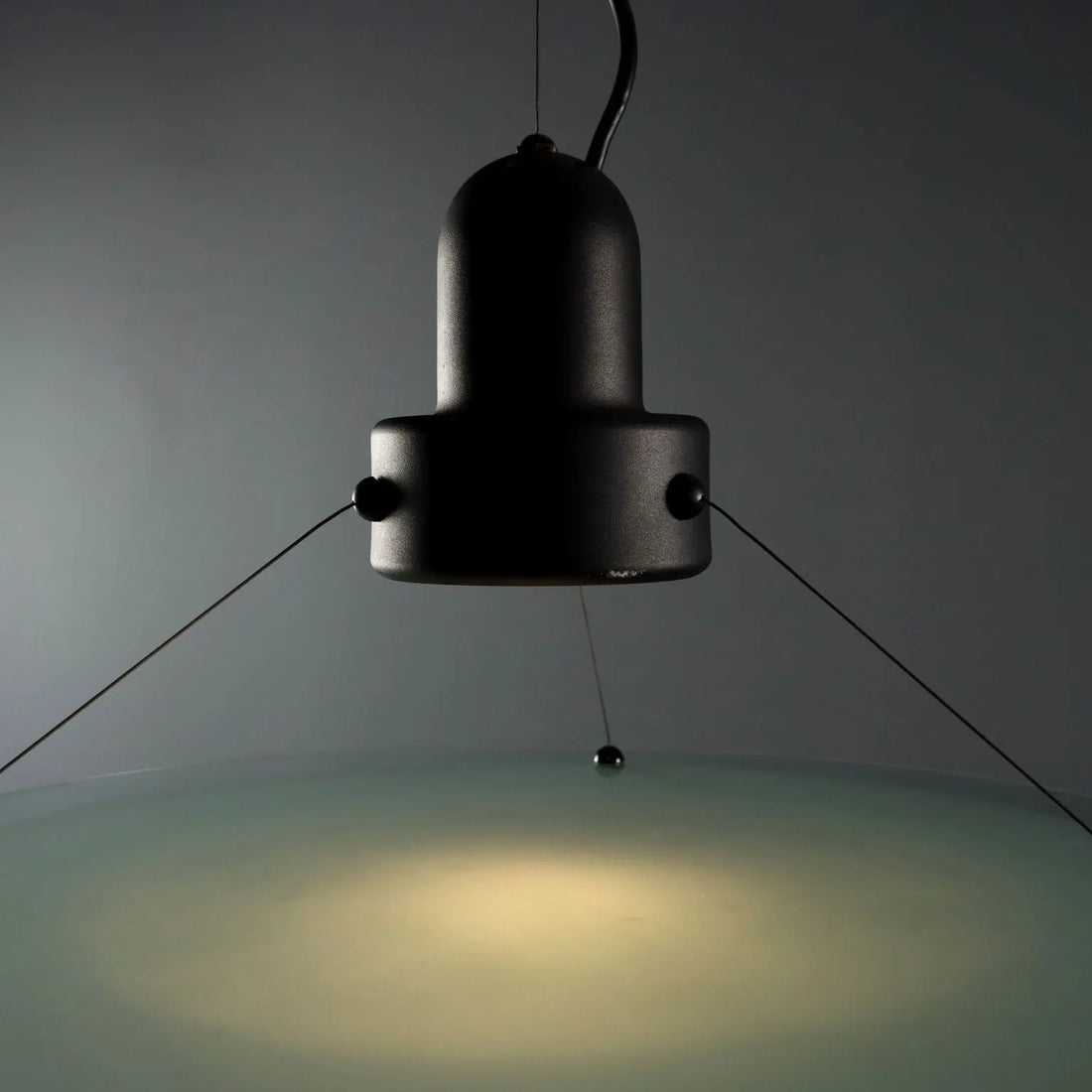 Vintage Ceiling Lamp Glass Enamelled Metal Design Italy 1980s | Modernism | Lighting