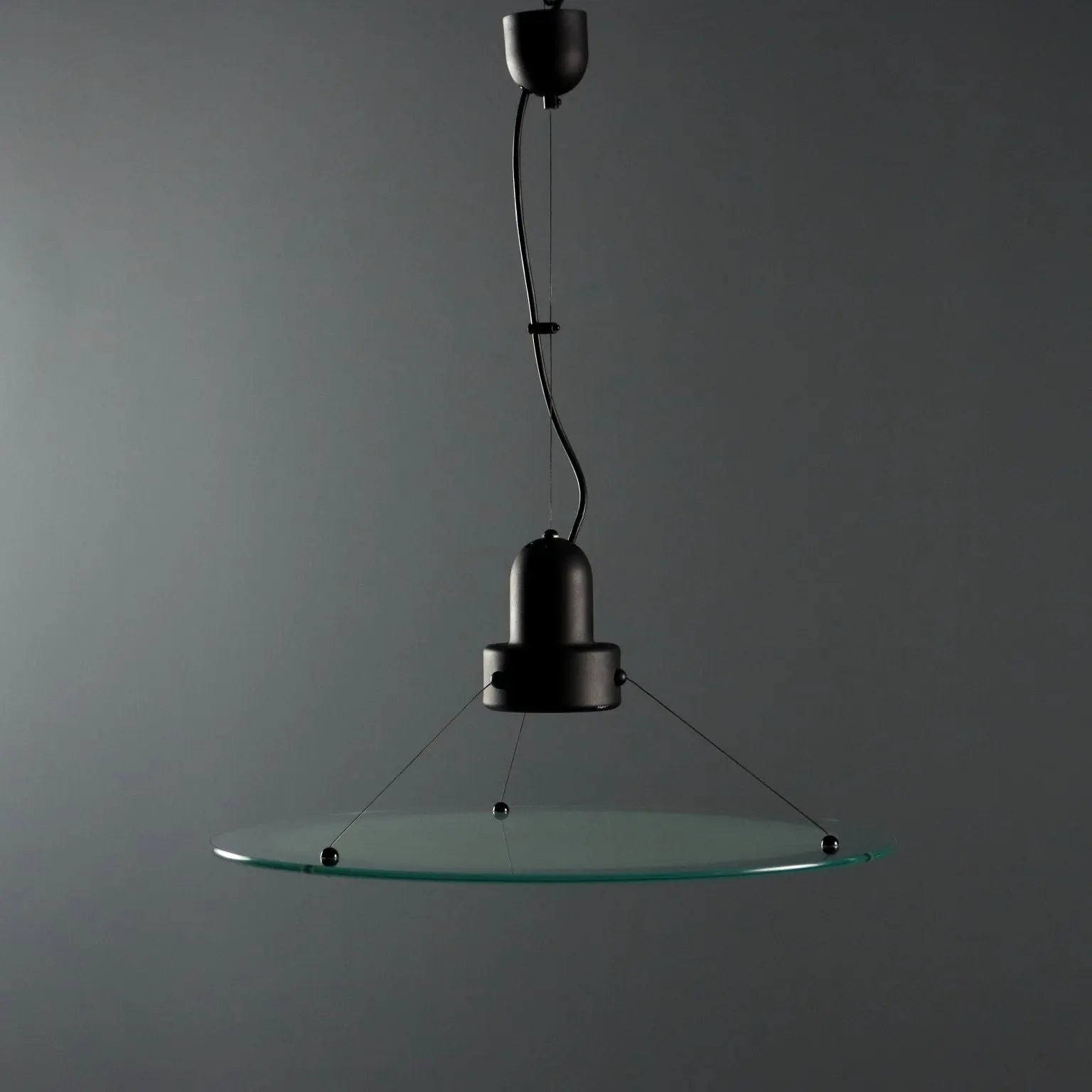 Vintage Ceiling Lamp Glass Enamelled Metal Design Italy 1980s | Modernism | Lighting