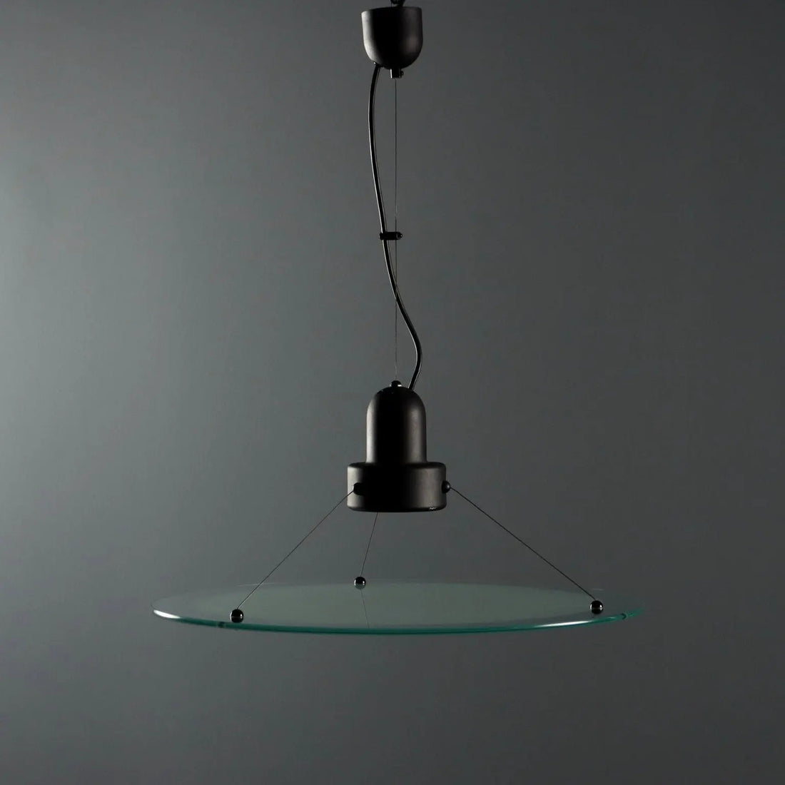 Vintage Ceiling Lamp Glass Enamelled Metal Design Italy 1980s | Modernism | Lighting