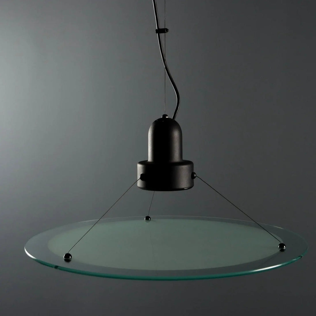 Vintage Ceiling Lamp Glass Enamelled Metal Design Italy 1980s | Modernism | Lighting
