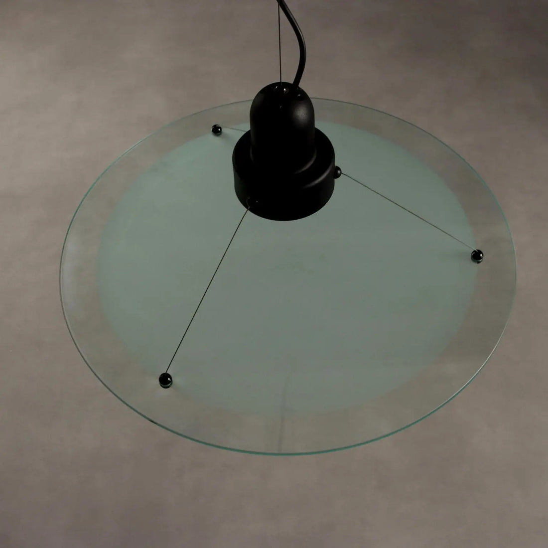 Vintage Ceiling Lamp Glass Enamelled Metal Design Italy 1980s | Modernism | Lighting